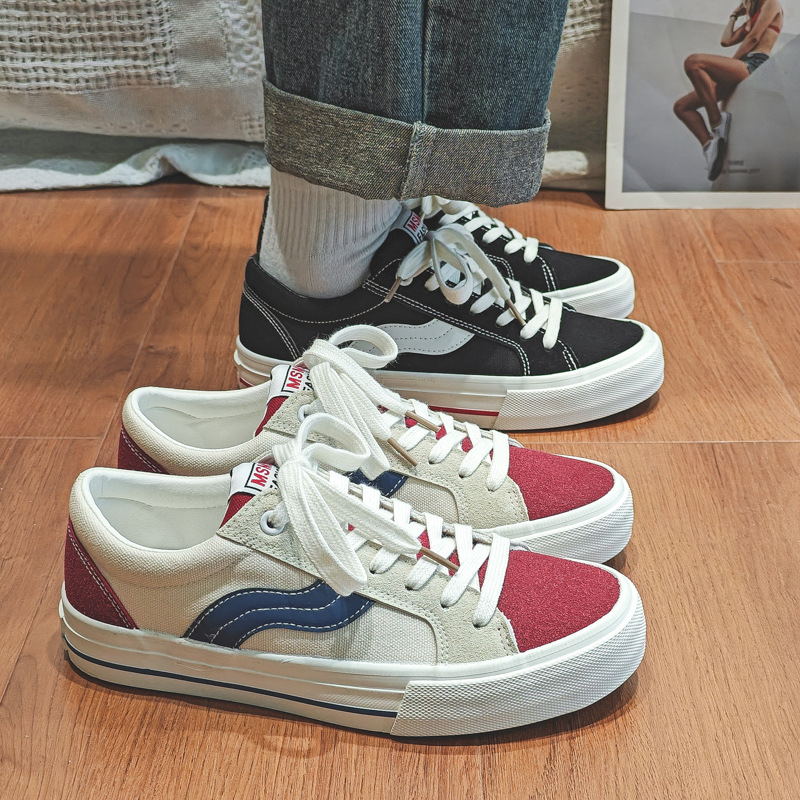 Spring and Autumn Retro Couple Board Shoes New Breathable Canvas Shoes Men's Trendy Casual Shoes Men's Skate Shoes Men's Wholesale