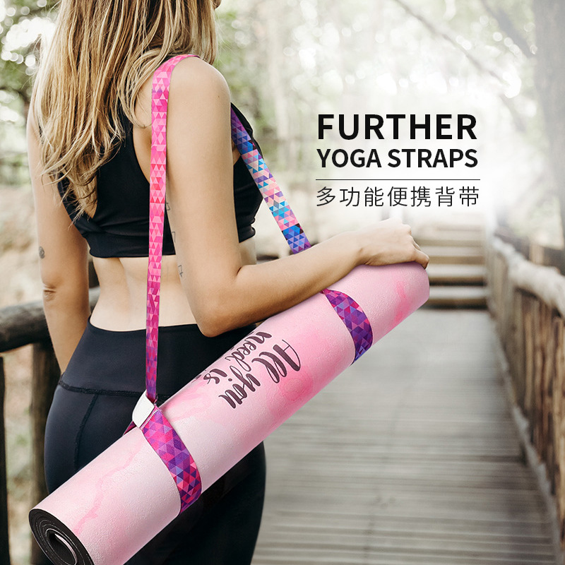 Picture of Factory Wholesale Digital Printing Yoga Mat Straps Nylon Colorful Binding Straps Storage Straps Binding Rope Yoga Stretch Straps