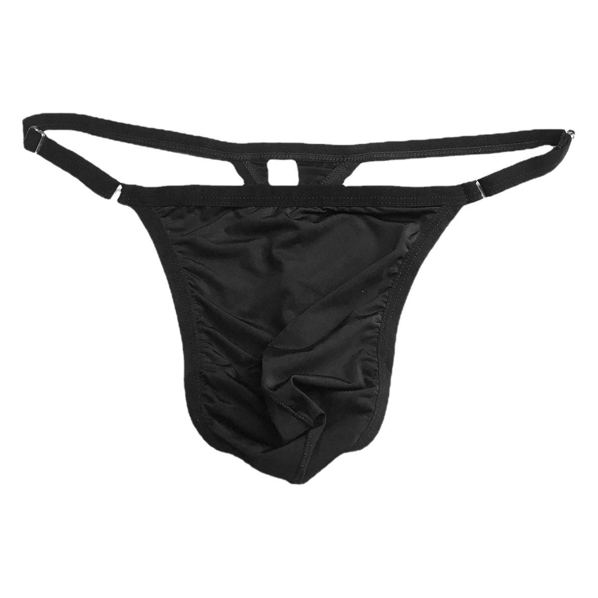 Foreign trade low waist ice silk breathable men's thong buckle adjustment sexy men's T pants pure male sex B602