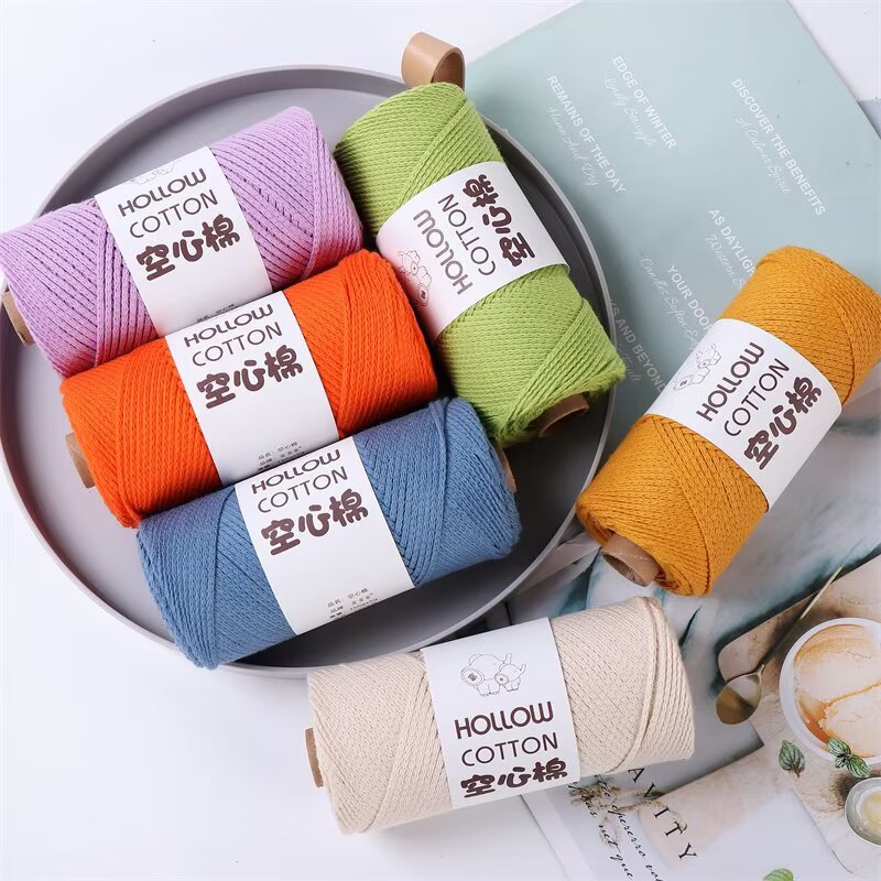 Rich Hollow Cotton Core Yarn 2mm Cotton and Linen Round Strand Yarn for Handmade Weaving DIY Bags and Fisherman Hats Direct from Manufacturer