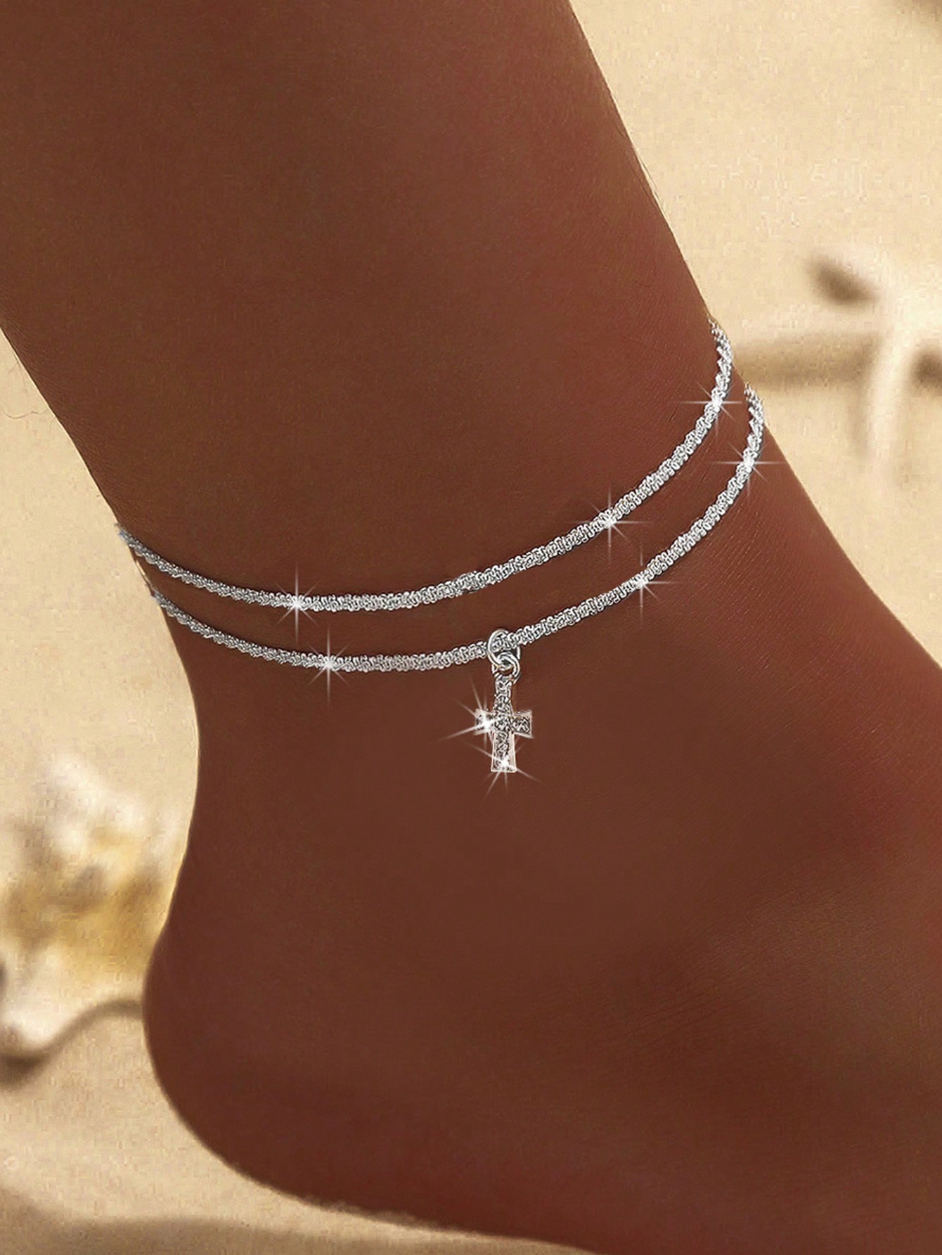 Picture of Sparkling anklet glitter star anklet women's summer fashion simple high-end sense cold wind niche design sense