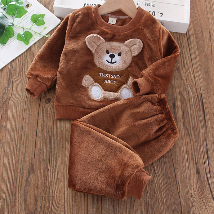 Picture of Baby Winter Pajamas Set 2025 New Baby Kidsren's Clothing Boys and Girls Autumn and Winter Flannel Home Clothes Trendy