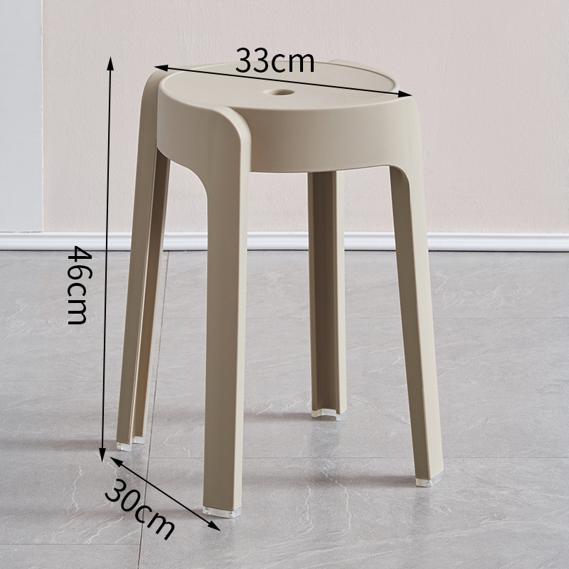 Picture of High Mature Plastic Stool Thickened Square Circle Backrest Home Dining Table Plastic Stool Dengzi Windmill Simple Bench Nordic Living Room