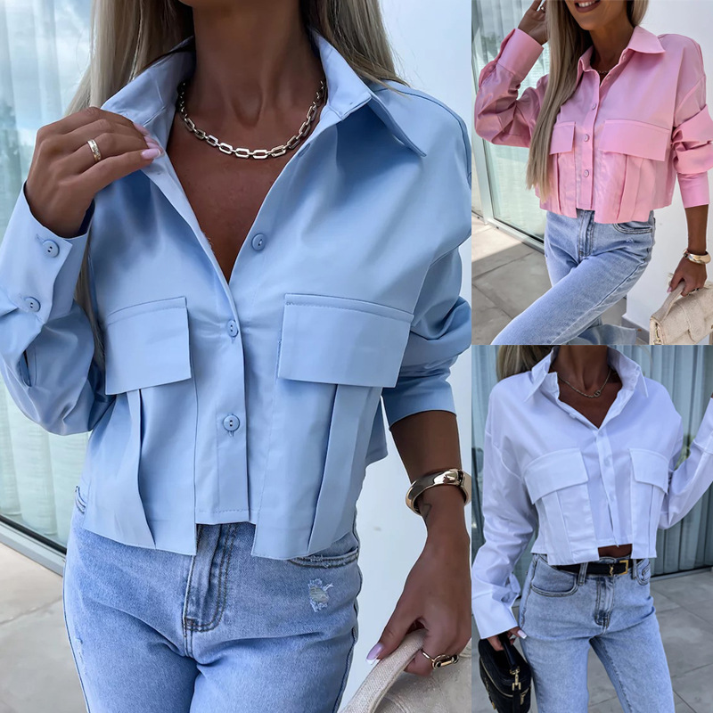 2025 independent station AliExpress wish new spring and autumn fashion loose long sleeve button shirt shirt women
