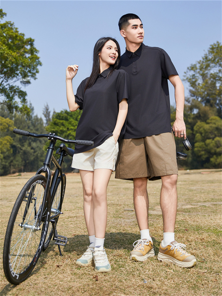 A Certain Throat Ice Silk Seamless Polo Shirt for Men and Women Quick-Drying T-Shirt Lapel Short-Sleeved Business Version Work Clothes Logo