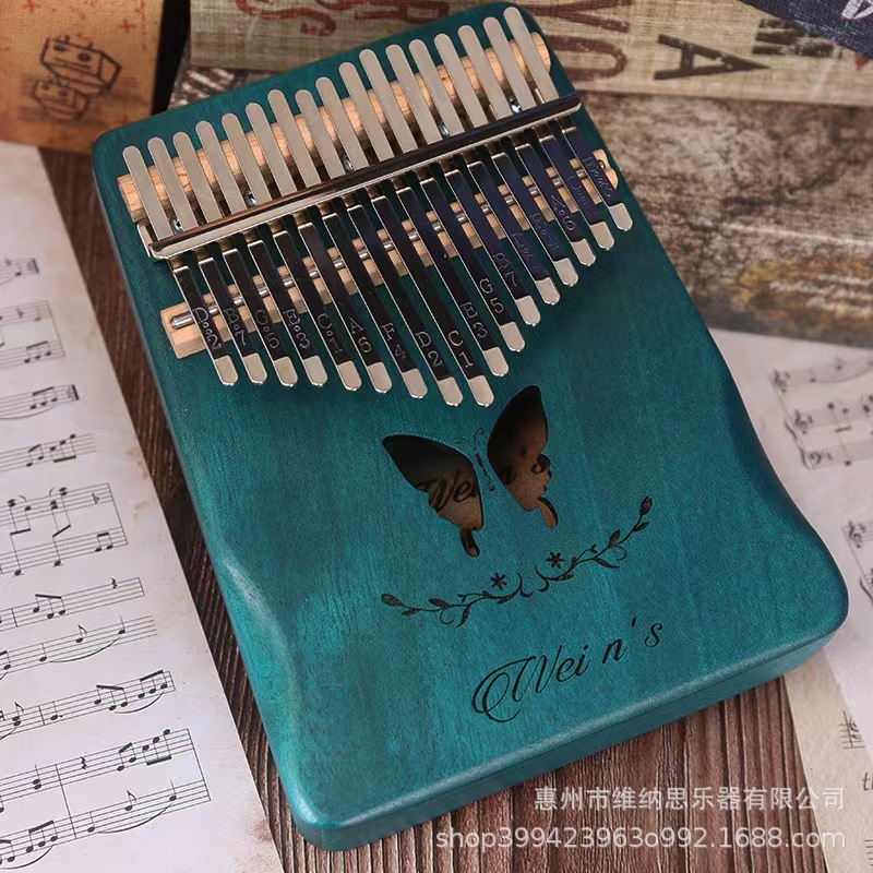 Picture of Thumb Piano 17-Tone Kalimba Kalimba 21-Tone Kalimba Finger Piano Instrument Solid Wood Rainbow Model