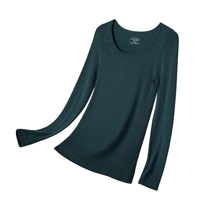 Picture of 2022 Autumn and Winter Sheep Wool Velvet Heating Fiber Thermal Underwear Women's Crewneck Small Collar Slim-fit Autumn Clothes