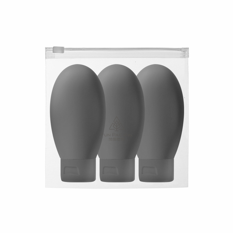 Picture of Travel wash and care suit three-piece PE suede hose bottle portable skin care products wash squeeze facial cleanser sub-bottle