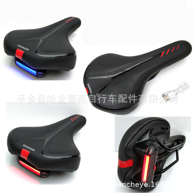 Picture of Mountain bike saddle/bicycle saddle with light/comfortable cushion/car seat with tail light/soft seat/accessories