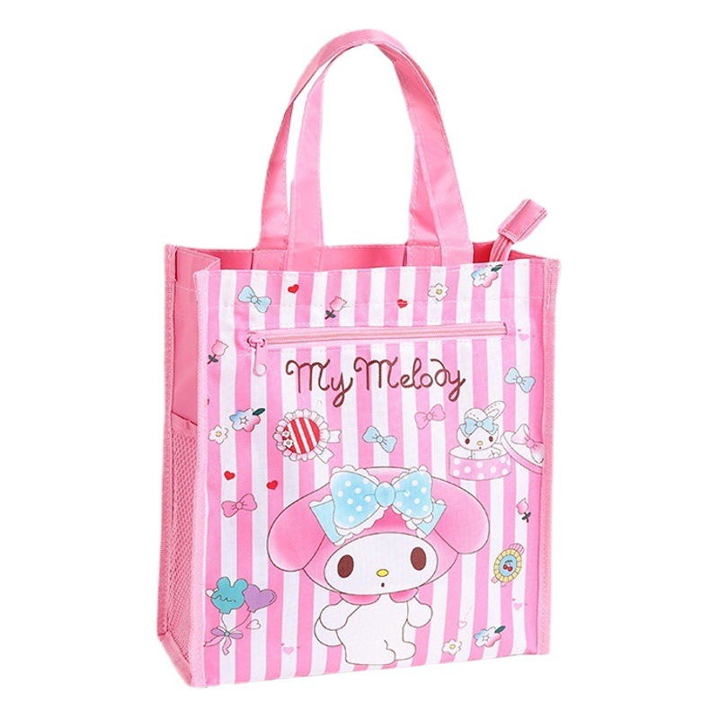 New Oxford Cloth Double-Layer Tutoring Bag Art Bag Cute Cartoon Print Student Portable Tutoring Bag