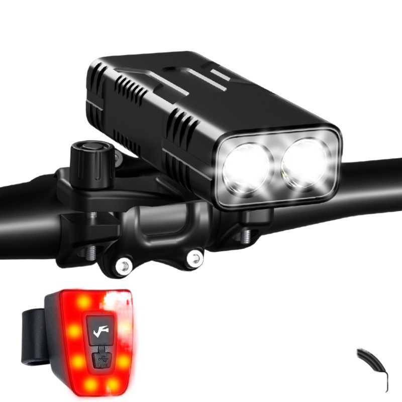 Cross-border new bicycle light headlight LED strong light TYPE-C rechargeable cycling light mountain bike light waterproof