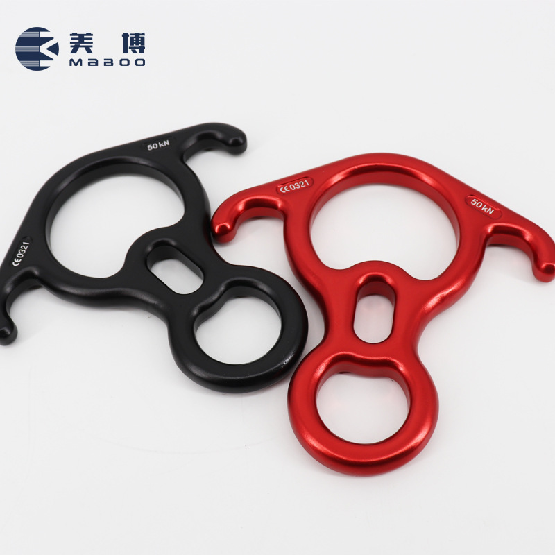 Picture of 50KN Outdoor 8-shaped Ring Descender Descender Descender Cable Descender Rock Climbing Climbing Climbing Buckle Slowly Descender Ring Horn 8-shaped Ring