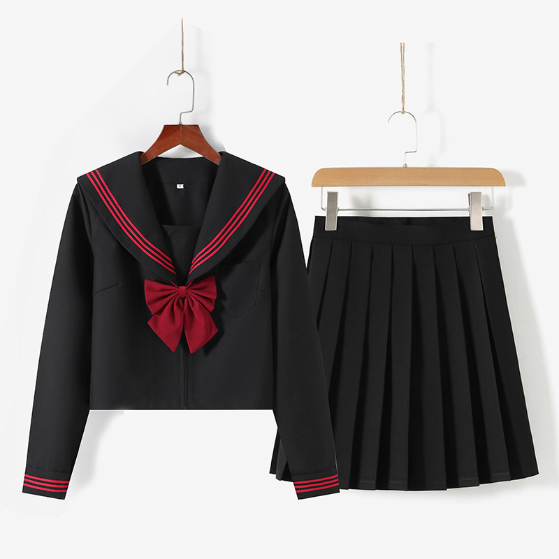 Orthodox basic red three short skirt suit Japanese Orthodox red three JK uniform sailor suit wholesale