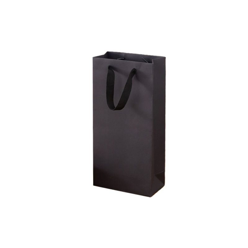 Picture of Black Wine Bag, Fashionable Single and Double Thickened Gift Tote Bag Packaging Bag, Souvenir Wine Bag Wholesale