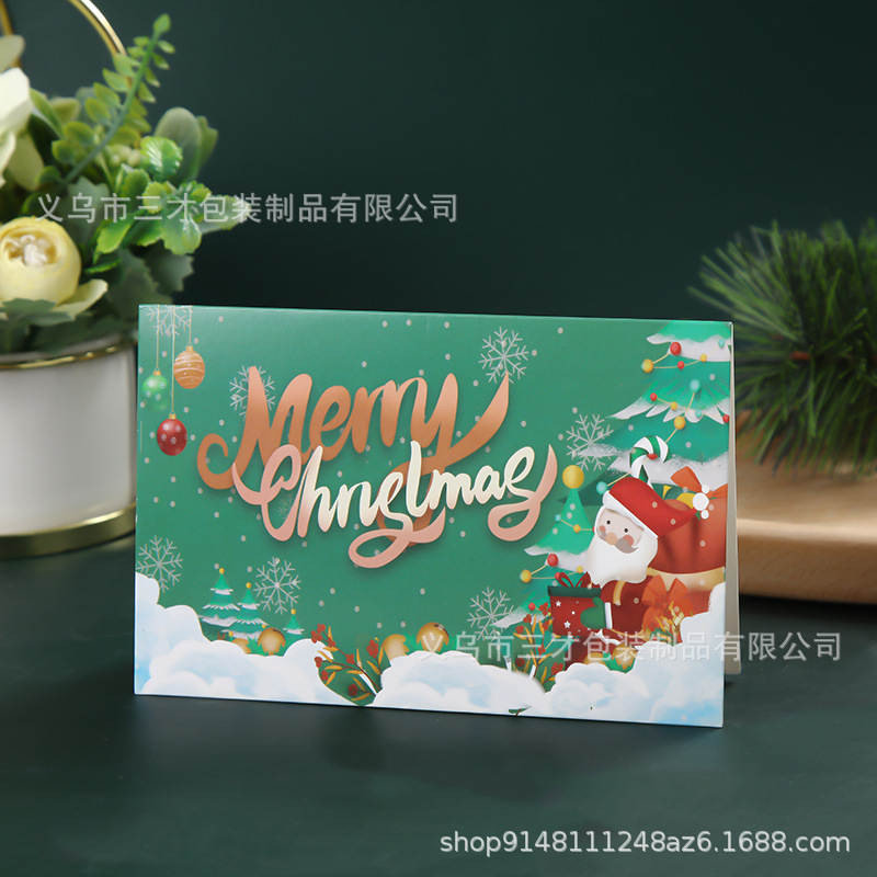 Picture of Cross-Border Amazon Christmas Greeting Card Christmas Eve Handwritten Blessing Card Flower Gift New Year Gift Card Manufacturer
