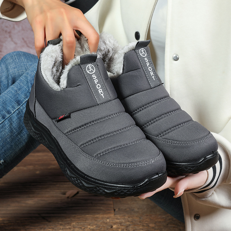 Cotton Shoes Winter Women's Foreign Trade Cotton Boots New fleece-lined Thickened Women's Shoes Casual Warm Mother Shoes Snow Boots