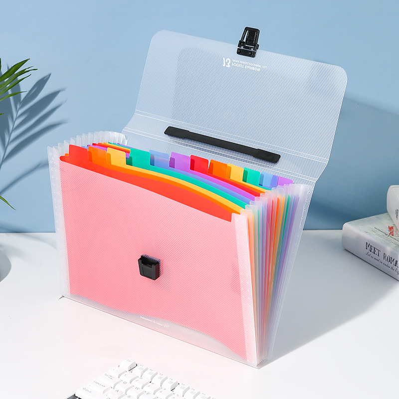 Picture of A4 student portable organ bag rainbow multi-layer classification folder large capacity bill storage file bag wholesale