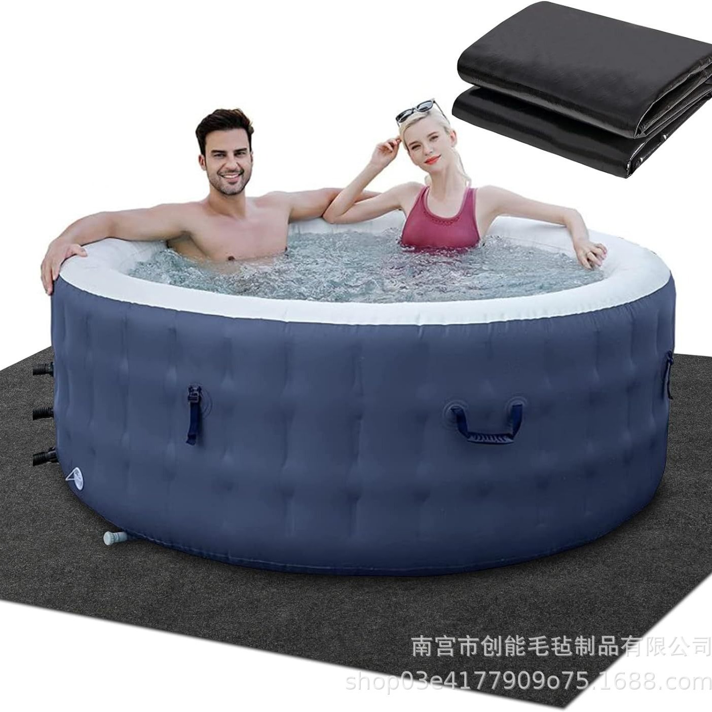 Cross-Border Hot Water Bathtub Protection Mat, Spa Felt Pool Mat, Waterproof and Non-Slip Indoor and Outdoor Spa Inflatable Swimming Pool Mat