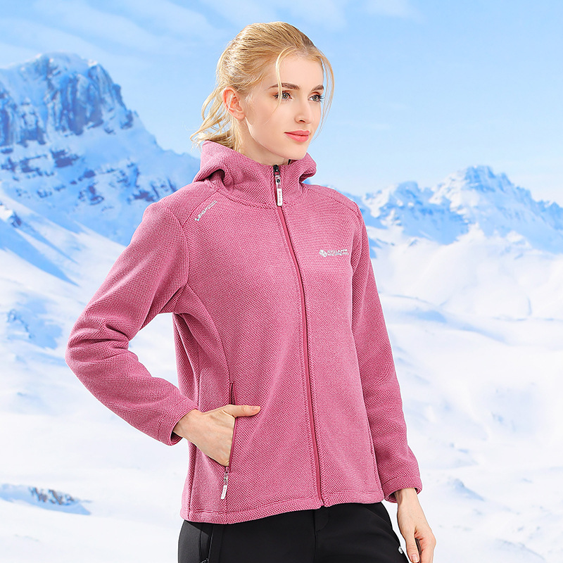 Picture of High-grade Fleece Coat Autumn and Winter Women's fleece-lined Thickened Hooded Coat Olympic Velvet Warm Slimming Casual Top for Middle-aged and Elderly