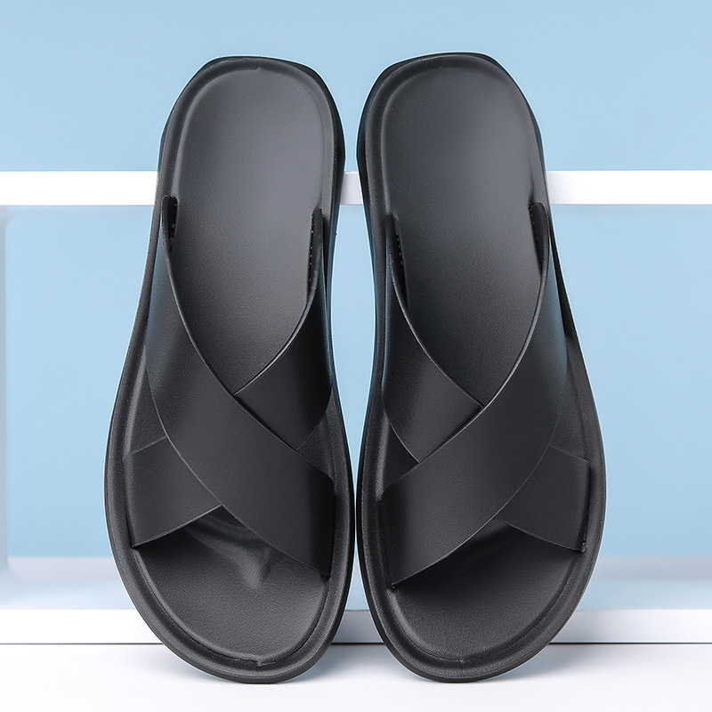 Slippers for Men Temu Summer Casual Beach Sandals Men's Korean Style Personalized Large Size Export Slippers Leather Sandals