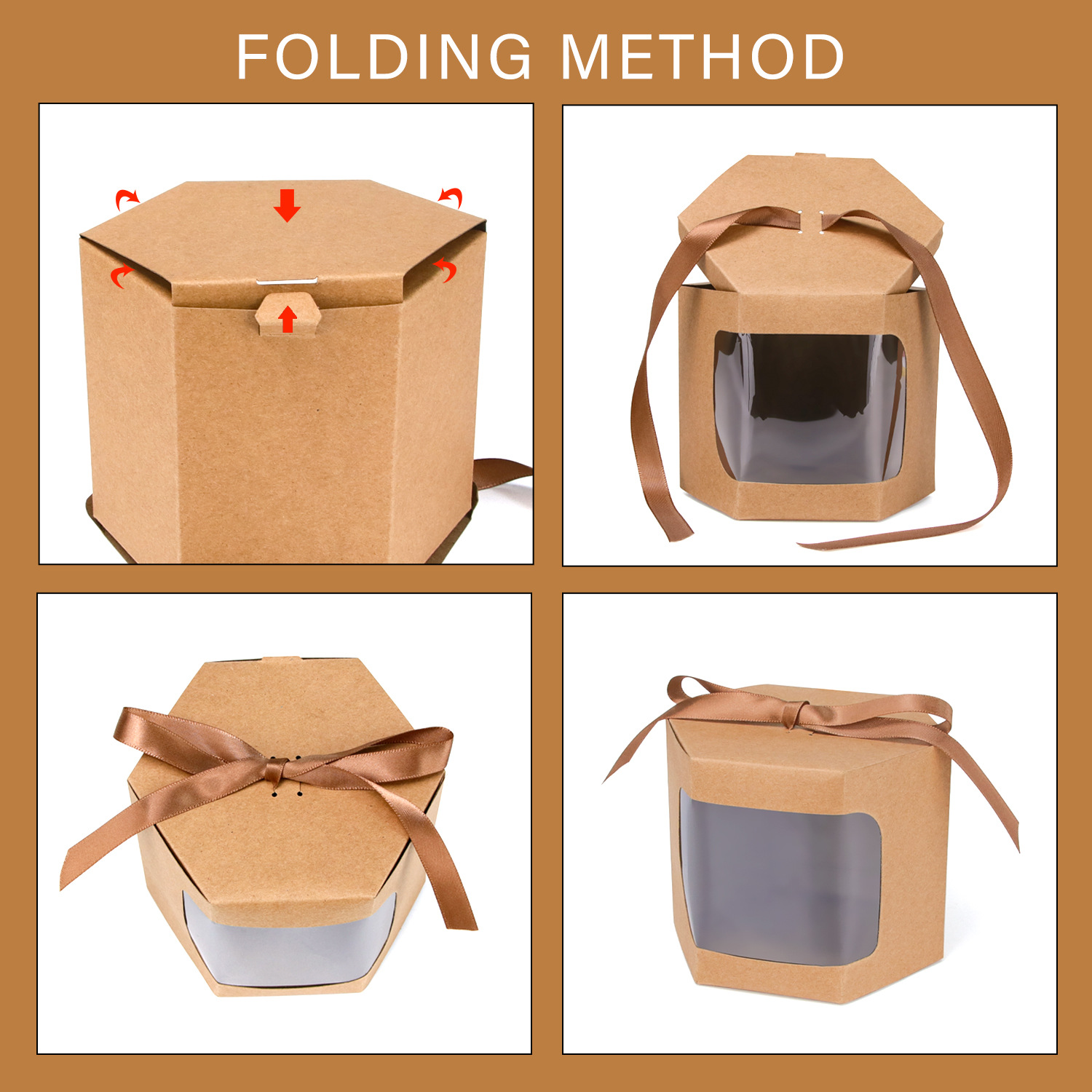Picture of Foreign Trade Cowhide Color Laser Window Paper Box Cake Box Candy Box Baking Packaging Wedding Candy Box Gift Box