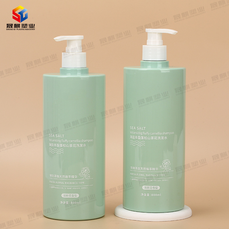 Popular Care Press Dispensing Bottle Packaging Material Pet Plastic Shampoo Bottle Conditioner Shower Gel Empty Bottle 800ml