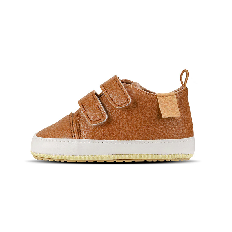 Picture of Spring and Autumn 0-1 Year Old Baby Toddler Shoes PU Velcro Baby Boys and Girls Wave Shoes Indoor and Outdoor Leather Shoes with Soft Sole