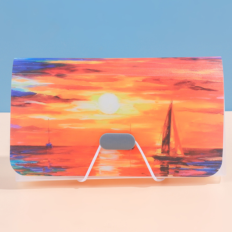 Picture of Rainbow organ bag folder file clip plastic rope bundle office A6 mini bill bag 13 storage clip wholesale