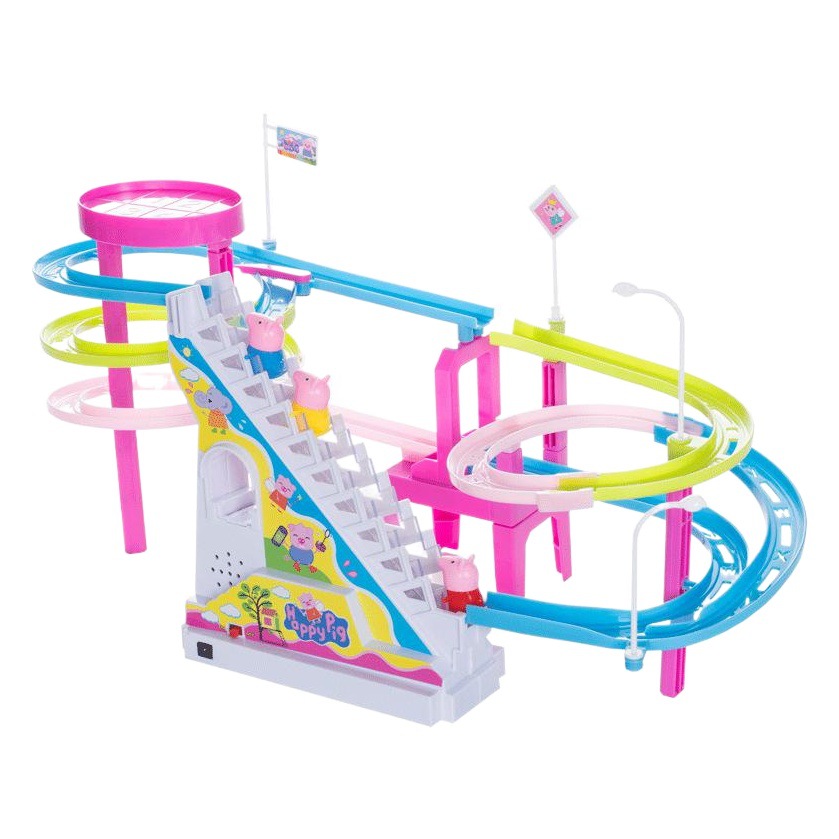 Piggy Climbing Stairs Railcar Peggy Slide Slide Automatic Up Stairs Toys Boys Girls Toys Shake Tone Same
