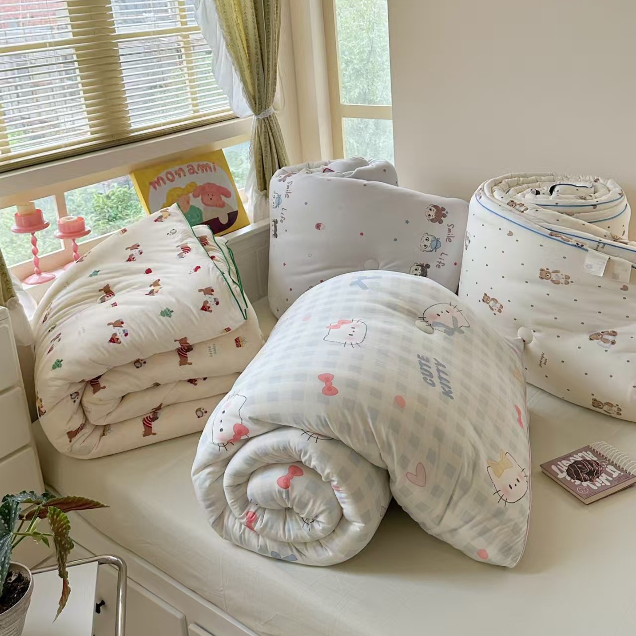 Must-Have Knitted Cotton Soybean Quilt for Autumn and Winter, Children's Dormitory Single Quilt, All-Season Quilt, Thickened Winter Quilt Core Wholesale