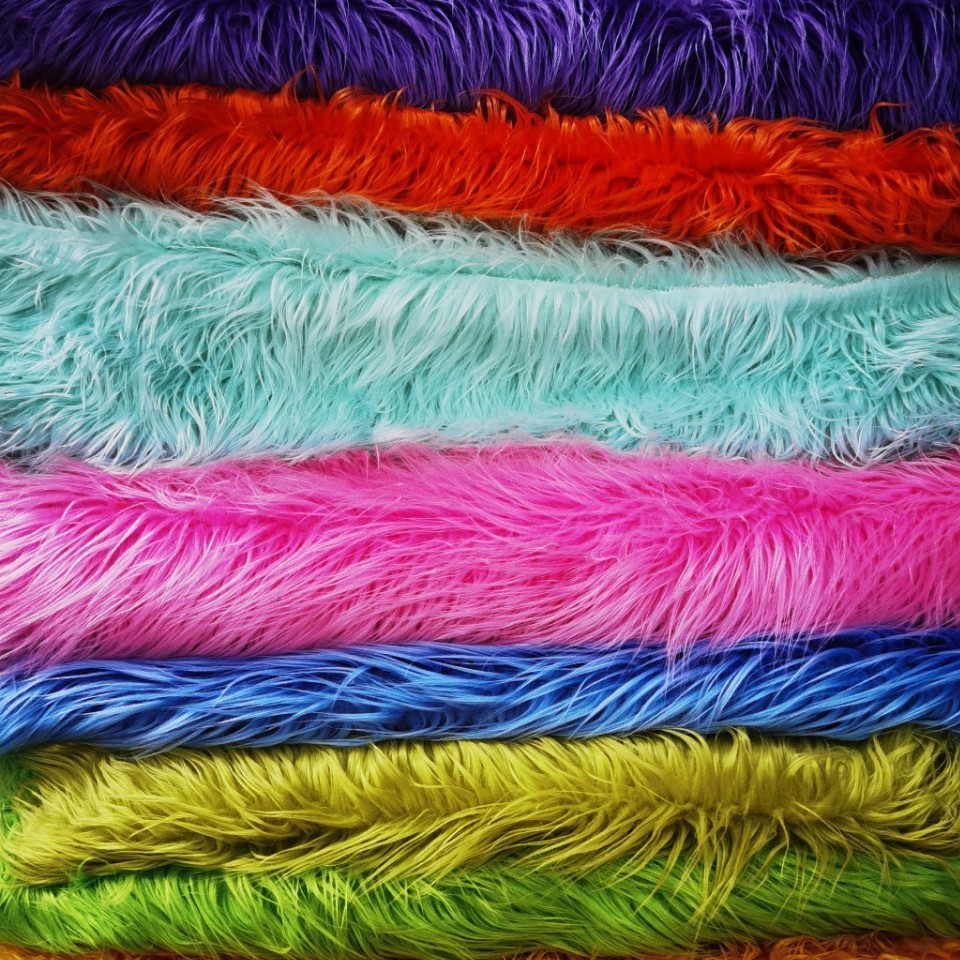 Picture of in stock 42 color 80mm90mm downwater wool plush rolled long wool plush cloth plush cloth