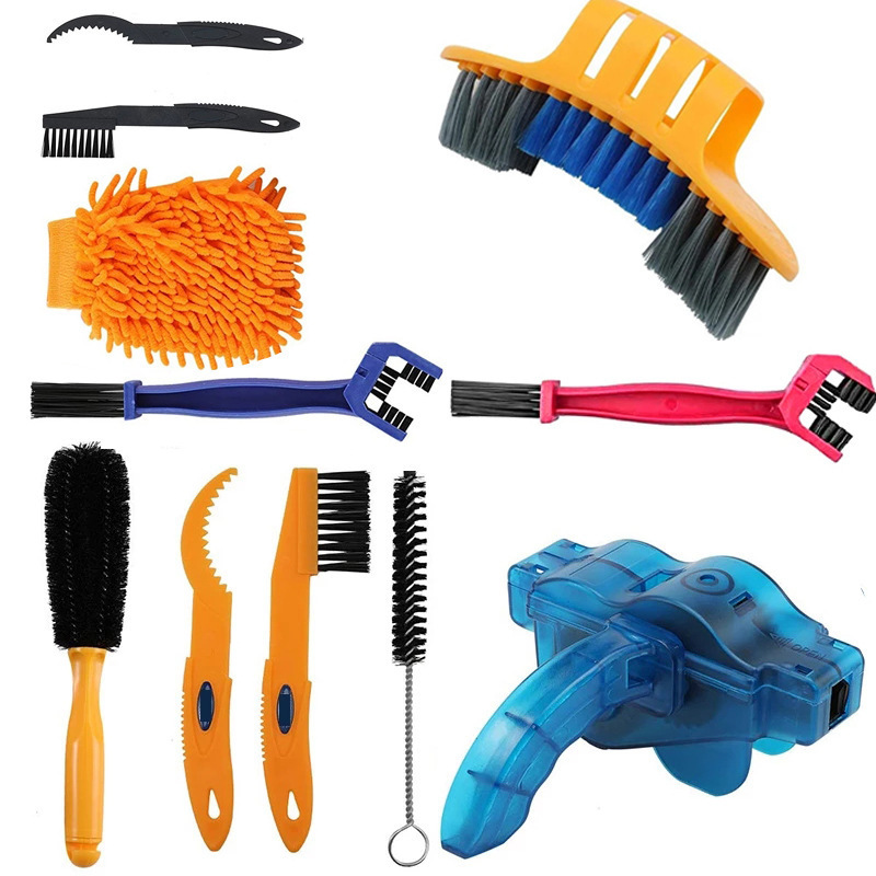 Bicycle Cleaning Equipment Car Washing Cleaning Maintenance Chain Washing Tool Maintenance Three-sided Large Brush Chain Cleaning Set