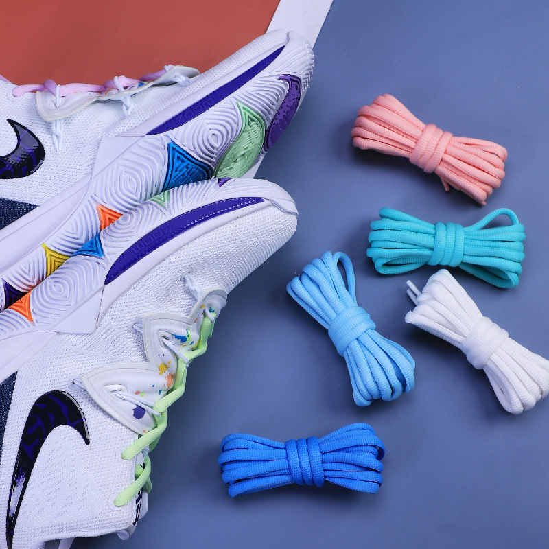 Picture of Wild elephant wholesale semicircle shoelace basketball shoes sneaker casual shoes shoelace black and white blue color oval shoelace rope
