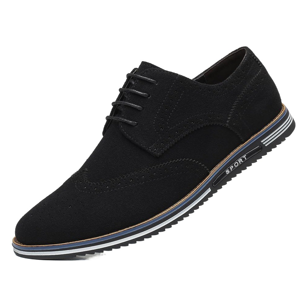Men's Brogue Trendy Men's Shoes Casual Shoes Large Size Frosted Low-Top Shoes Suede Leather British Men's Shoes Versatile