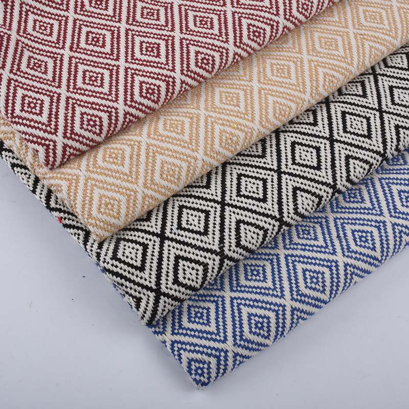 Picture of Diamond Plaid Yarn-Dyed Jacquard Fabric Polyester Cotton Two-Tone Blend Imitation Bags Shoes Hats Handbag Fabric
