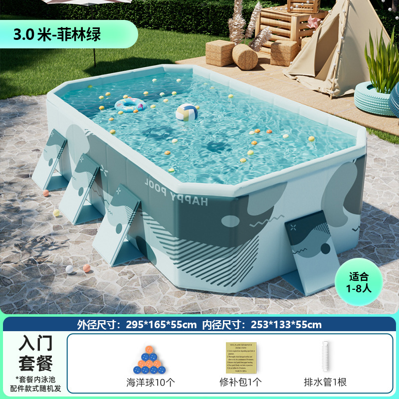 Picture of Non-inflatable folding swimming pool children's swimming pool baby adult home paddling pool extra thick 5-layer wear-resistant swimming pool