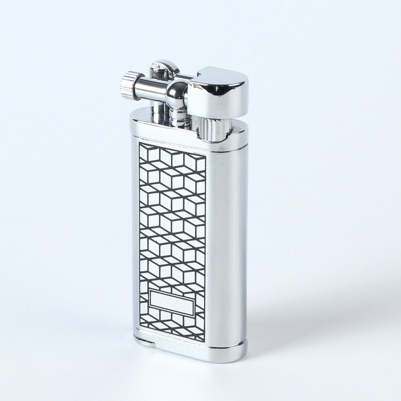 Picture of Grinding wheel open flame cigarette lighter gas creative inflatable Langsheng oblique fire lighter metal pipe mini lighter gift