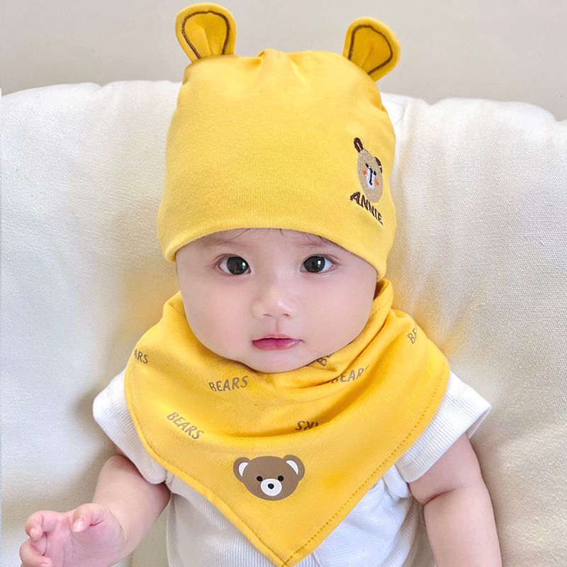 Picture of Katu Bear Infant Hat Spring & Fall 3-6-12 Months Male and Female Baby Pullover Hat Cotton 100-Day Sleeping Hat