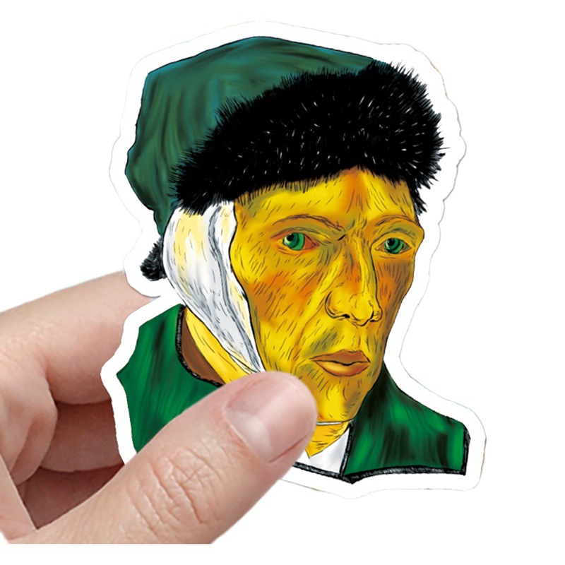 50 Van Gogh Graffiti Stickers Personalized Cross-border Oil Painting Art DIY Mobile Phone Shell Water Cup Luggage Sticker Waterproof