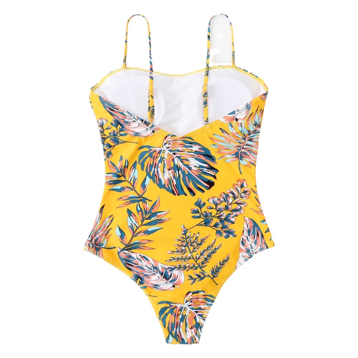 Cross-Border Export Specially Designed for Swimsuits, Feminine One-Piece Slimming Look Belly-Covering Leaf Print Bikini Amazon Swimwear