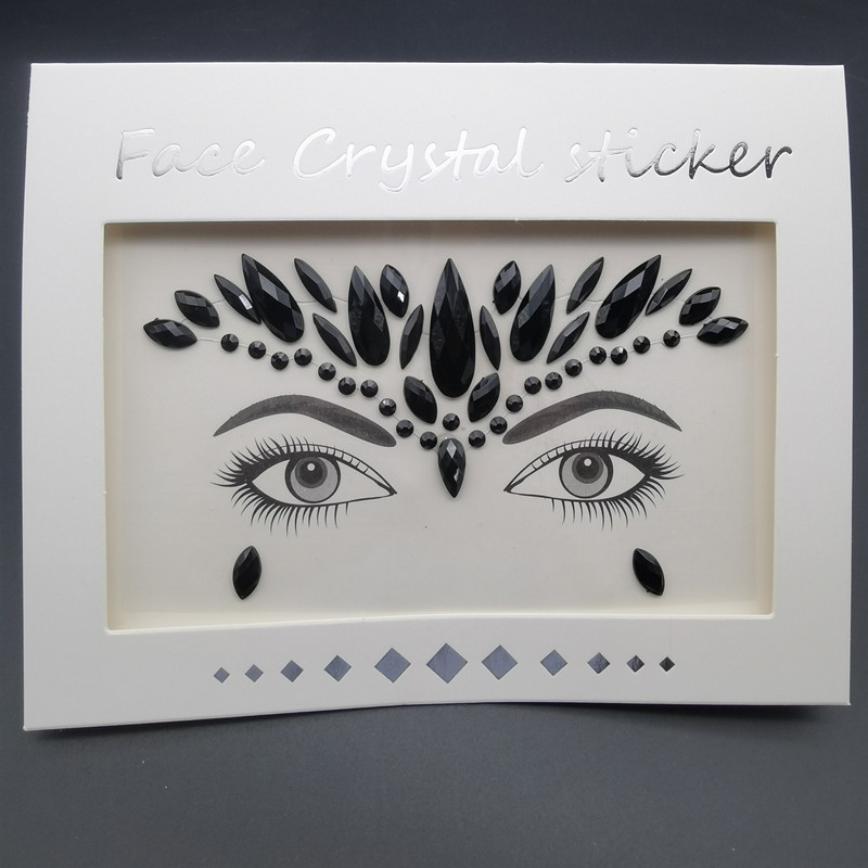 Picture of Internet Celebrity DIY Face Stickers, Eyebrow Stickers, Acrylic Accessories, Colorfulful Forehead Decoration, Masquerade Face Rhinestone Stickers