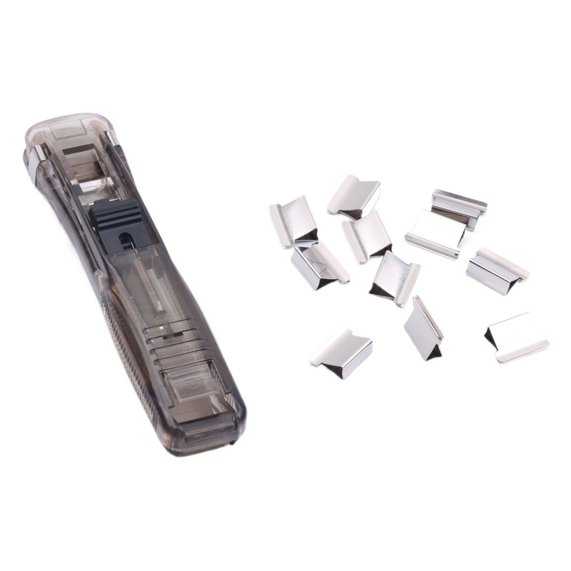 Creative stapler transparent pusher backup clip supplementary clip folder paper clip needle-free reusable