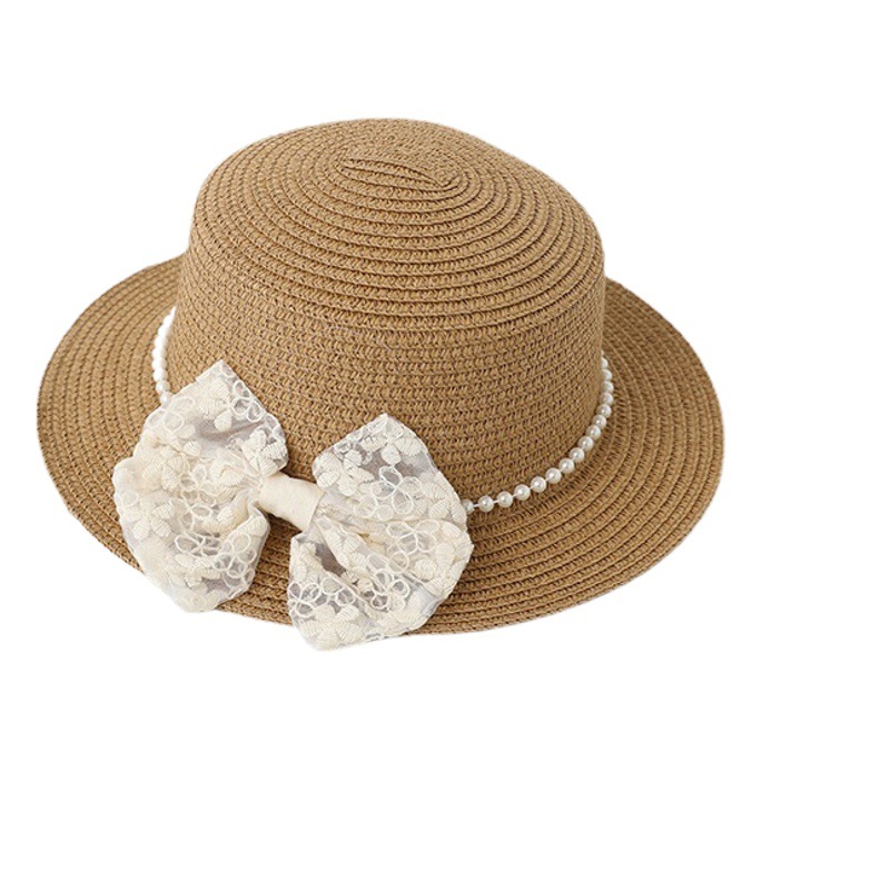 Picture of Children's Sunscreen Hat Summer Girl's Sunshade Straw Hat Bag suit Girl Baby Girl Western-style Lace Princess Beach Hat