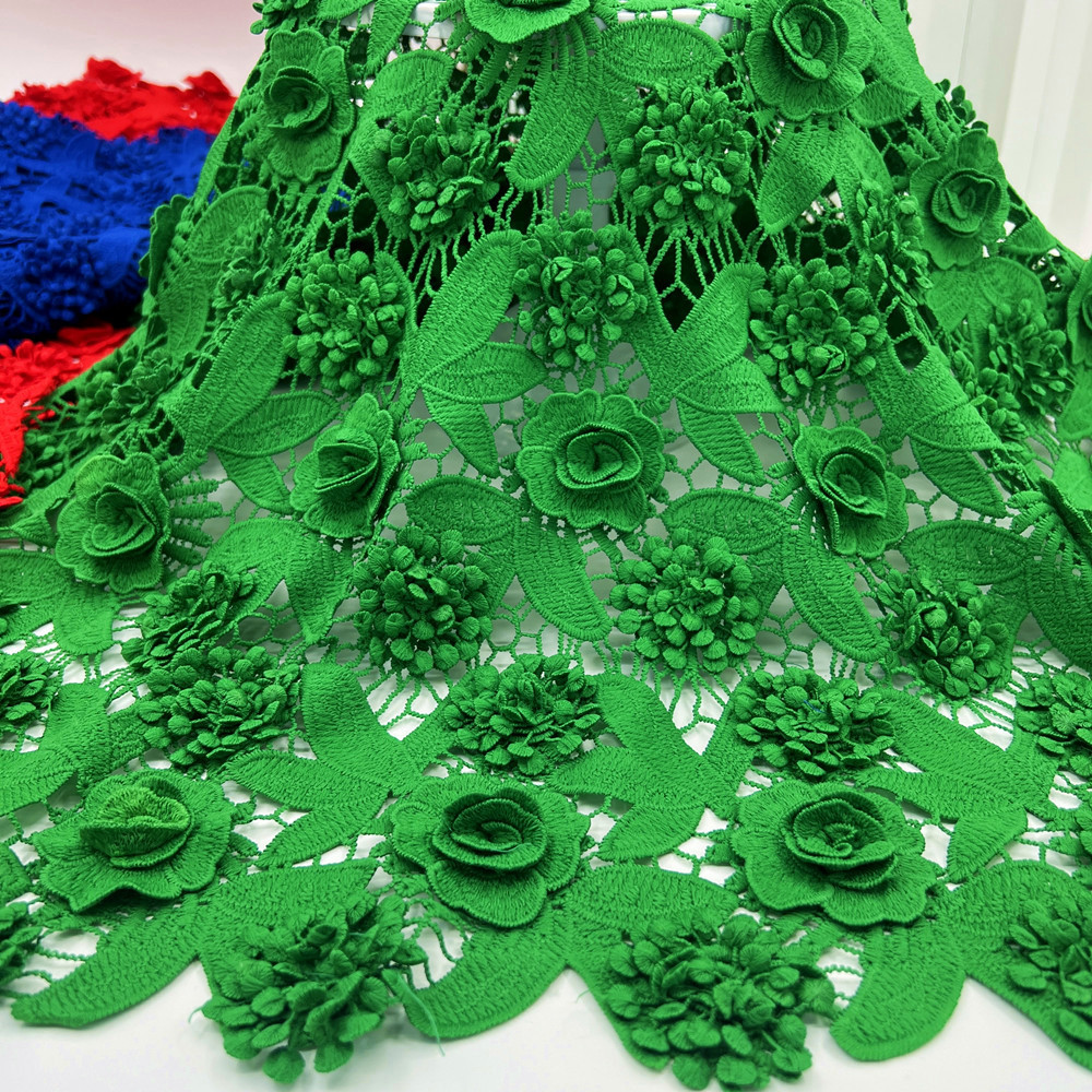 Picture of Water soluble milk silk embroidery lace fabric milk silk heavy industry three-dimensional embroidery water soluble clothing dress embroidery fabric
