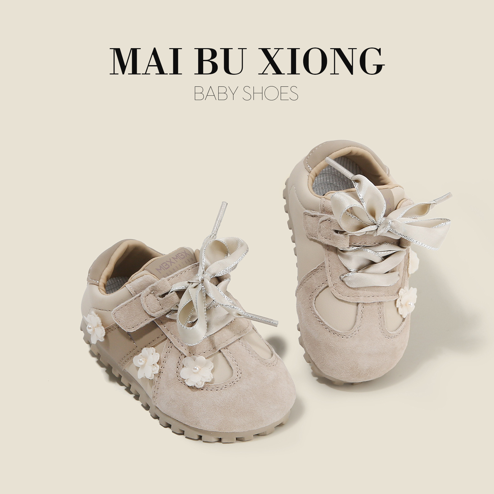 Mabu Bear Baby Girl Toddler Shoes Baby Soft Sole Shoes One Year Old Girl Moral Training Shoes Autum Children's Sports Shoes