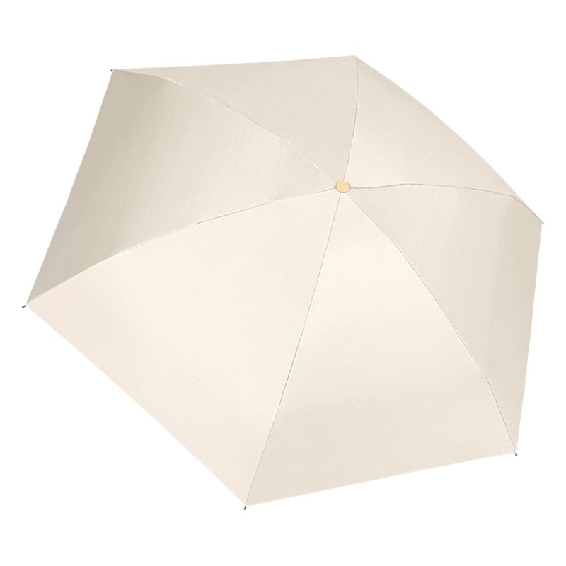 New five-fold umbrella six-bone ultra-light mirror box capsule umbrella sunshade black glue sun protection UV protection advertising umbrella