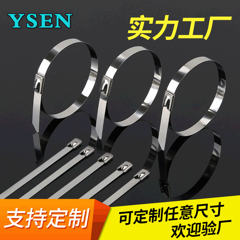 Picture of 304 self-locking stainless steel tie manufacturer 4.6-19 marine equipment fixed tie metal tie steel belt