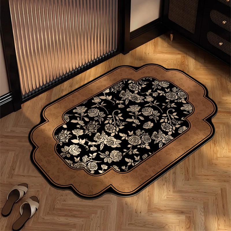 Middle antique bathroom floor mat diatom mud quick-drying absorbent floor mat toilet door anti-slip mat dirt-resistant wear-resistant foot mat