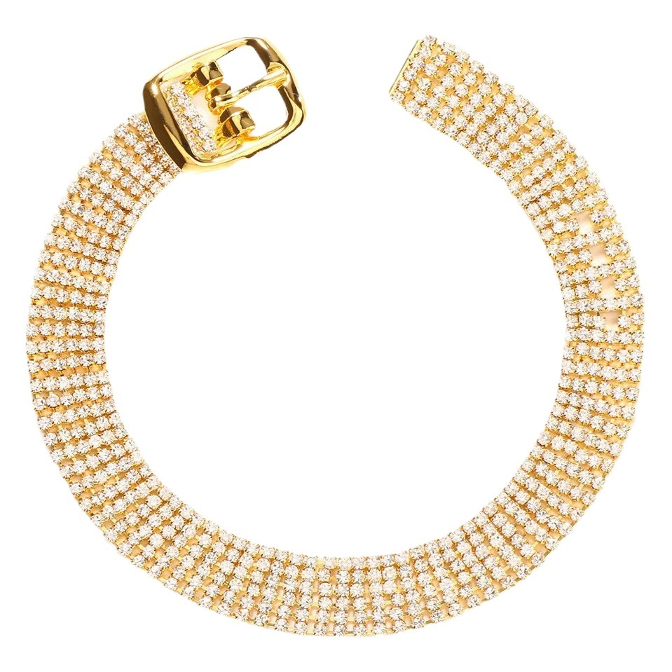 foot decoration fashion belt-shaped rhinestone multi-layer elegant simple anklet shiny summer beach jewelry