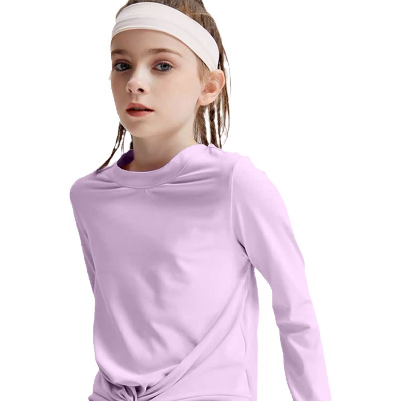 New Sports Solid Color Top Girls' Quick-drying Breathable regular Yoga Fitness Suit Slim-fit Elastic Sun-proof Long-sleeved Women